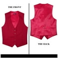 thumbnail image 6 of HISDERN Men's Suit Vest Business Formal Dress Waistcoat Vest with 3 Pockets for Suit or Tuxedo Burgundy, 6 of 8