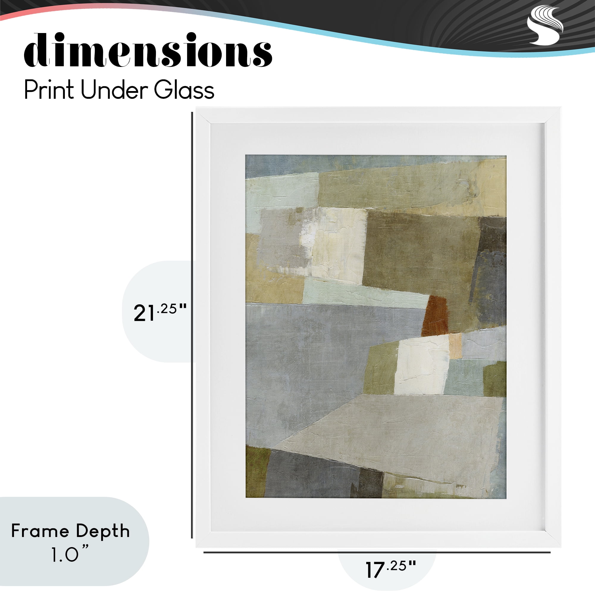 Stupell Industries Causeway Neutral Geometrics White Framed Print Under Glass, design by Suzanne Nicoll