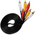 thumbnail image 3 of Cable (5 FT) 2RCA Male to 3RCA Male Stereo Audio Cable, Composite Audio [Right/Left] 3 RCA Plug M/M Connector Yellow,Red and White for A/V Reciever, Amplifier, Projector, Home Theater, 3 of 5