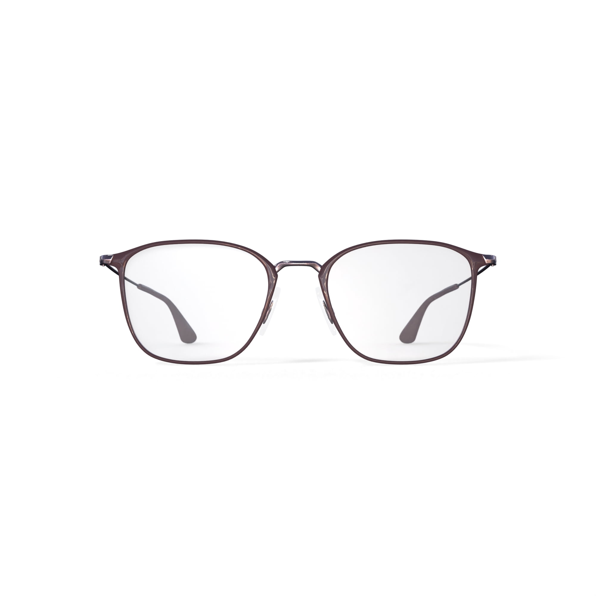 Ray-Ban Unisex Size 51 Square Prescription Eyeglasses with Case, Beige on Copper/Demo Lens