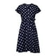 thumbnail image 5 of Vestido hasta la rodilla con cordones y cuello en V estampado de manga corta con botones sexy informal para mujer (cinturón incluido) Pompotops  ghjkhdj17069, 5 of 9