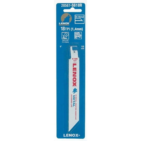 Lenox 20566-618R 5 Pack 6" 18 TPI Metal Reciprocating Blades