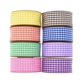 thumbnail image 2 of 8 de cintas de 1 pulgada , 8 colores, cinta fina de poliéster para accesorios para el cabello, suministros para manualidades Soledad cinta a cuadros, 2 of 8