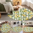 thumbnail image 5 of Round Rugs 5Ft, Spring Lemon Round Area Rug Washable Indoor Throw Carpet, Botanical Plants Sage Green Stripes Soft Non Slip Circle Rug for Cabinet Bathroom Home Decor Aesthetic, 5 of 8