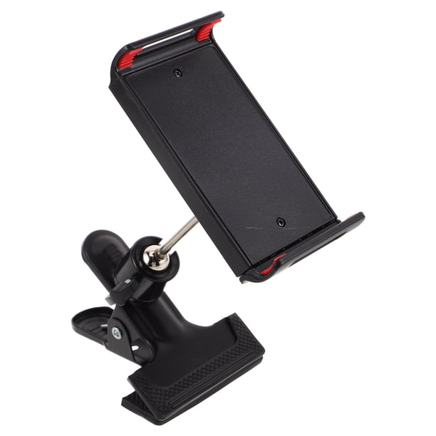 GOOHOCHY Soporte De Escritorio Para Teléfono Móvil Y Tabletas Con Pinza Y Rotación Flexible Negro