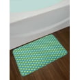 thumbnail image 2 of Yellow and Blue Bath Mat, Big Vintage Polka Dots Pattern Nostalgic Stylized Spotted Pastel Design, Non-Slip Plush Mat Bathroom Kitchen Laundry Room Decor, 29.5 X 17.5 Inches, Teal Yellow, Ambesonne, 2 of 2