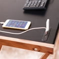 thumbnail image 3 of ACME Finis Writing Desk with USB Dock in Black and Rose Gold, 3 of 5