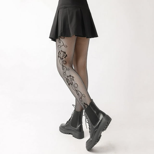 Collants pour Femmes Aguichant à Motif Collants Résille à Imprimé Floral Bas Collants Seggings Taille Unique (Sans Culotte) Collants pour Femmes Collants