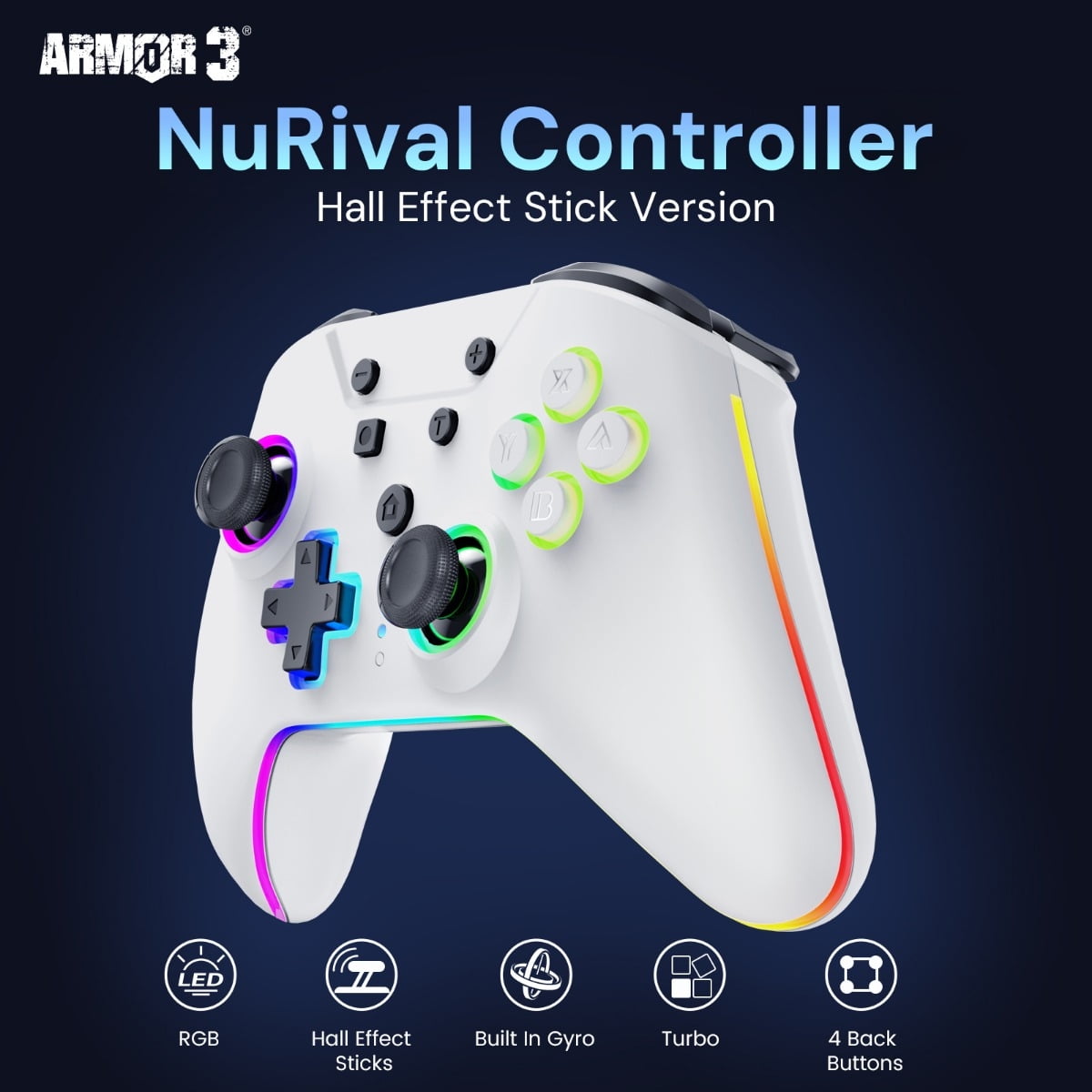 NuRival Wireless Hall Effect Stick Game Controller For Nintendo