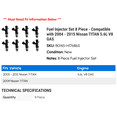 thumbnail image 2 of Fuel Injector Set 8 Piece - Compatible with 2004 - 2015 Nissan TITAN 5.6L V8 GAS 2005 2006 2007 2008 2009 2010 2011 2012 2013 2014, 2 of 2