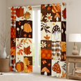 thumbnail image 2 of jejeloiu Cartoon Mushroom Black Out Curtains,Fall Maple Pumpkin Curtains Pack of 2 (42x63 Each),Autumn Fall Theme Bedroom Curtains For Girls,Breathable Home Decor, 2 of 6
