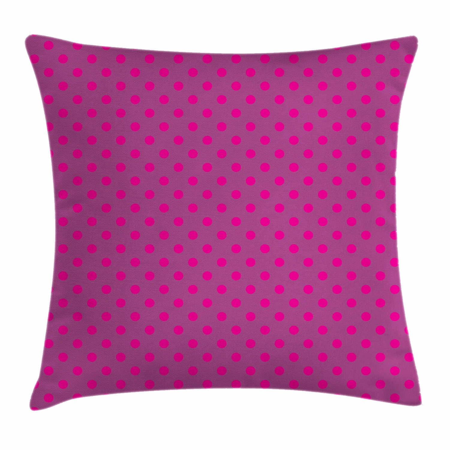 Magenta Throw Pillow Cushion Cover, Classic Polka Dots Pattern with Traditional Design on Purple