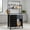 Black, variant on Barara King Kitchen Bakers Rack, Kitchen Microwave Stand, Kitchen Bakers Rack Freestanding Wine Rack Table with Glass Holder and Drawer-Black