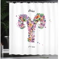 thumbnail image 3 of Ambesonne Zodiac Aries Shower Curtain, Lively Butterfly Flora, 69"Wx75"L, Multicolor, 3 of 4