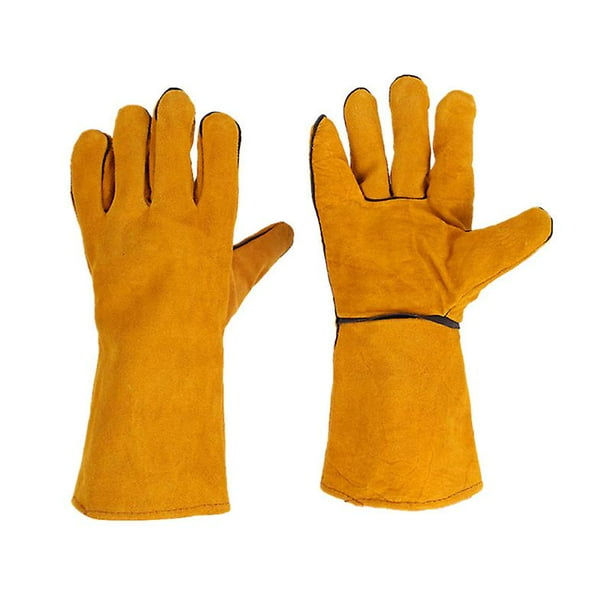 1 par de guantes protectores de piel de vaca para apicultura