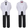 thumbnail image 2 of 6pc Satin Bow Tie Baby Toddler Boy Formal Black Tail Tuxedo Suit S M L XL 2T-20, 2 of 4