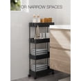 thumbnail image 3 of Carrito de almacenamiento delgado Pipishell para baño de 4 niveles con ruedas, 3 of 7