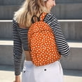 thumbnail image 5 of Disketp Dots On Orange Background print Canvas Backpack Lightweight Travel Daypack Student Rucksack Laptop Backpack-Small, 5 of 5