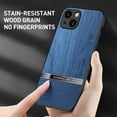 thumbnail image 6 of Dteck Compatible with iPhone 14 Pro Max Case Wood Grain Outside Design TPU Hybrid Case, Gray, 6 of 8