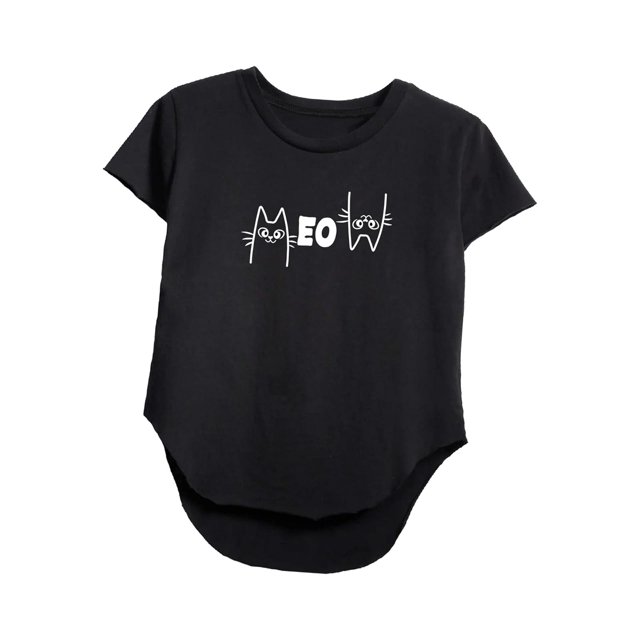 Camiseta de manga corta para mujer, Tops de verano con cuello redondo, trajes de regalo negros transpirables, camisetas básicas tipo túnica para ir de M