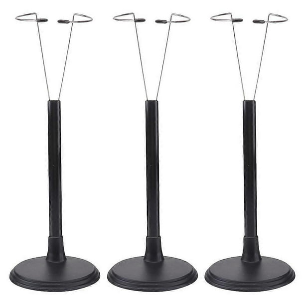 3pcs Adjustable Doll Stands Holder Portable Display Racks for Dolls, Black Support Frames for Easy Storage & Neat Organization