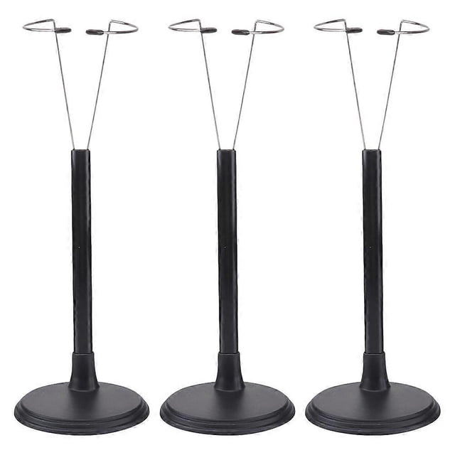 3pcs Adjustable Doll Stands Holder Portable Display Racks for Dolls, Black Support Frames for Easy Storage & Neat Organization