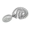 thumbnail image 2 of iJewelry2 Silver Tone Virgin Mary Oval Pendant Clear Crystals Encrusted Cuban Chain Necklace 24'', 2 of 3