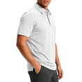 thumbnail image 4 of KeShDi Summer Tshirts Shirts for Men Colorblock Short Sleeve Shirt In Breathable Fabric with Classic Collar White L, 4 of 7