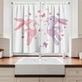 thumbnail image 2 of Ambesonne Love Kitchen Curtains, Bunnies Kissing in Air, 55"x45", Pink Purple, 2 of 3