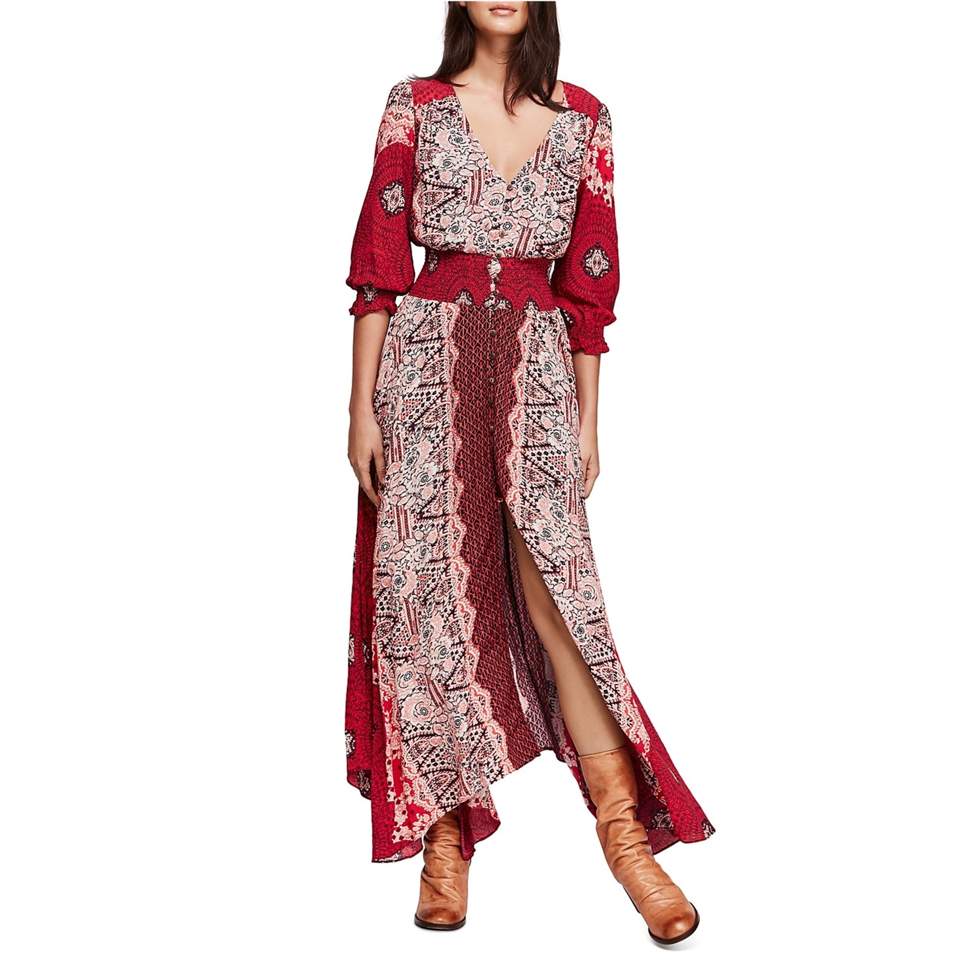 Womens Mexicali Rose Maxi Dress, Red 
