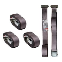 4 Pack 2''x16' Logistic E-Track Cam Buckle Straps with Spring E-Fittings - 2500 lbs Breaking Strength - Cam Buckle Cargo Load Straps for Enclosed Semi Trailers, Box Trucks