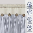 thumbnail image 5 of Alishomtll Stripe Kitchen Curtains 8 Button Linen Cotton Window Curtains Sets 36 Inches Long ,Rod Pocket ,Blue, 5 of 9