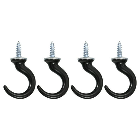 

Uxcell Ceiling Hook Screw-in Ceiling Orchid Hook for Plant Hanging 1.9 x 1.1 Black 4Pcs