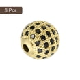 thumbnail image 3 of Charm Rhinestone Beads, 8 Pack 10mm Round Zircon Pave Spacer Beads for Jewelry Making (Black - Gold), 3 of 6