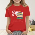 thumbnail image 2 of XXWXYD Clearence Floral Easter Bunny Tee for Girls - Vibrant Spring Colors Cotton Shirt, Skin-Friendly Kids Tshirt Perfect for Easter Sunday & Seasonal Photoshoot (8-9 Years,Red), 2 of 7