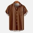 thumbnail image 2 of HAPIMO Lapel Collar Fashion Tops Short Sleeve T-Shirt for Men Hawaii Polka Dot Graphic Print Blouse Men's Summer Beach Shirts Casual Button Tee Clothes Brown XL, 2 of 5
