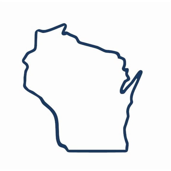 State Map Outline Wisconsin Vinyl Decal Sticker UV & Waterproof Bumper Window Laptop Automotive Water Bottle Gift accessories – NAVY 4.5"