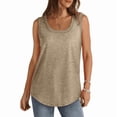 thumbnail image 2 of Tank tops for women plus size Casual Flowy Round Neck Women Shirts Loose Fit Sleeveless Summer Cotton Ribbed Trim Tops, 2 of 6