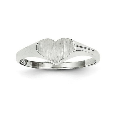 14k White Gold Engravable Child's Heart Ring