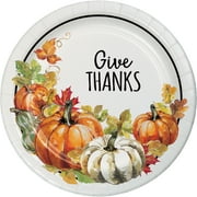 Traditional Thanksgiving Paper Dinner Round Plate 12in, 8ct