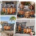 thumbnail image 5 of Thanksgiving Pumpkins Fall Outdoor Waterproof Pillow Covers, Black Plaid Sunflower Decorative Rectangle Throw Pillowcase Sofa Cushion Sham for Patio/Couch/Chair, 20"x12" 2 Pack, 5 of 8