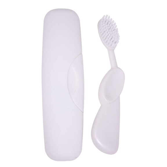 RADIUS Toothbrush Original Big Brush, BPA Free ADA Accepted - Left Hand - White Brush with White Case
