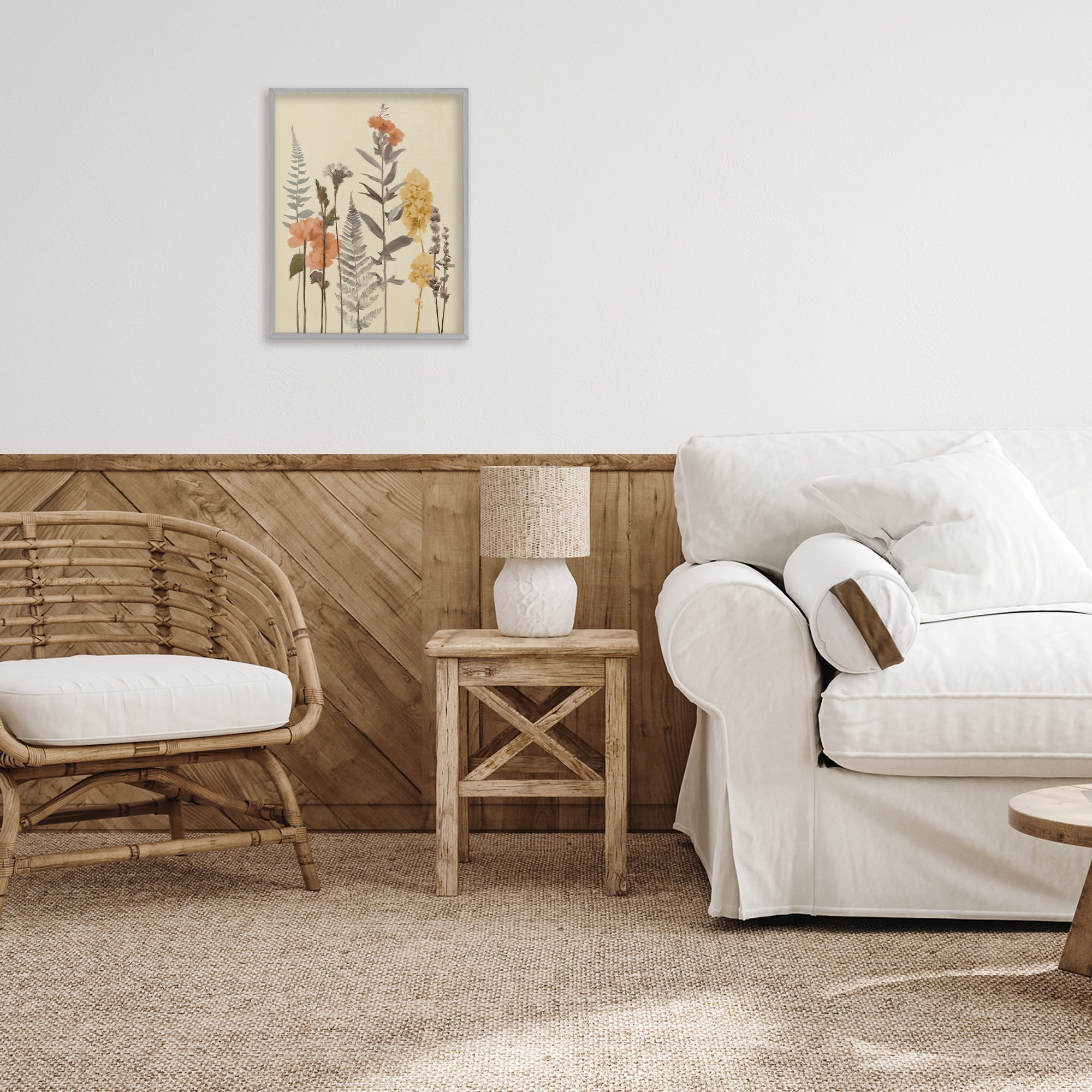 Stupell Industries Fall Botanicals Fresh Ferns Gray Framed Giclee Art, design by Elizabeth Medley