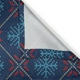 thumbnail image 3 of Ambesonne Nordic Kitchen Curtains, Vintage Snowflake Motifs, 55"x39", Blue Beige Scarlet, 3 of 3