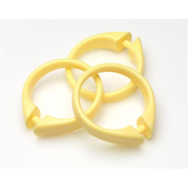 USCRD12 Yellow Plastic Shower Curtain Hooks, Set Of 12