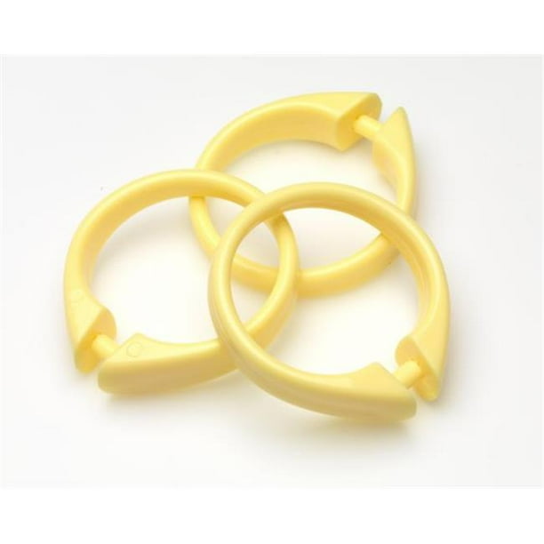 USCRD12 Yellow Plastic Shower Curtain Hooks, Set Of 12