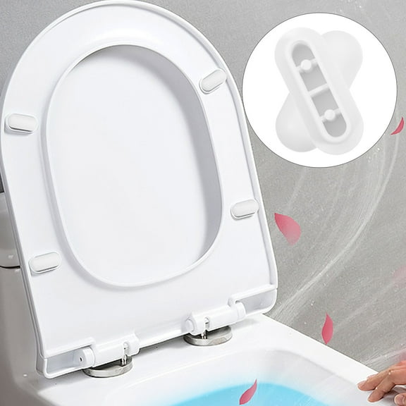 RENACLIPY Set of 8 White Toilet Seat Bumpers Cushions for Bathroom Comfort and Noise Reduction