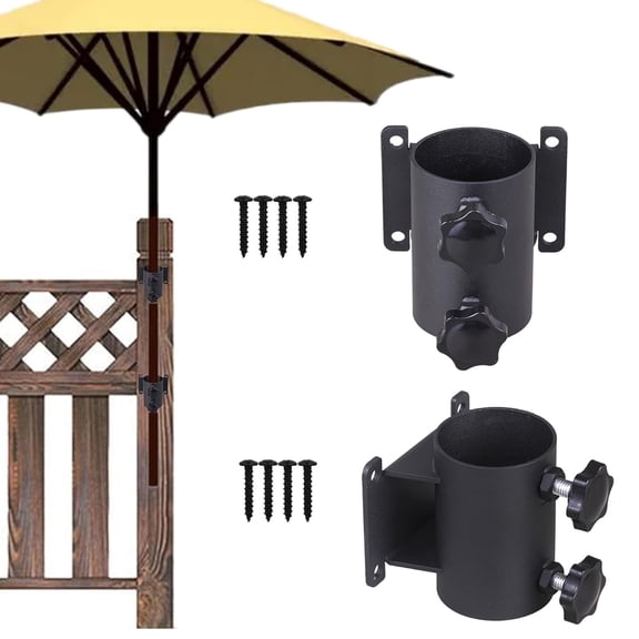 VANROUG 2PCS Heavy Duty Patio Umbrella Holder,Patio Umbrella Stand Umbrella Clamp Mount Bracket for Deck Railing, Mount to Deck, Fences ,Balcony or Outdoor Courtyard etc