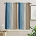 thumbnail image 2 of 63 Inch Long Tier Curtains for Kitchen, Retro Farmhouse Blue and Brown Ombre Wood Grain Bathroom Window Curtains Rod Pocket Short Curtains Window Treatment Tiers for Living Room Farmhouse 2 Panels, 2 of 5
