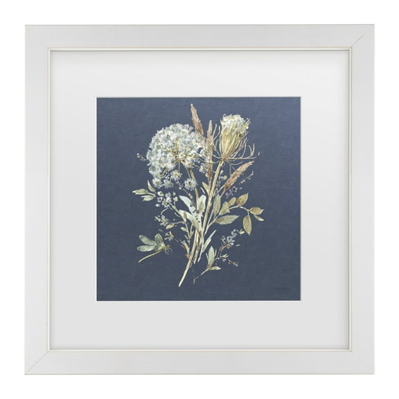 Lisa Audit 'Bohemian Blue 05 on blue' Matted Framed Art